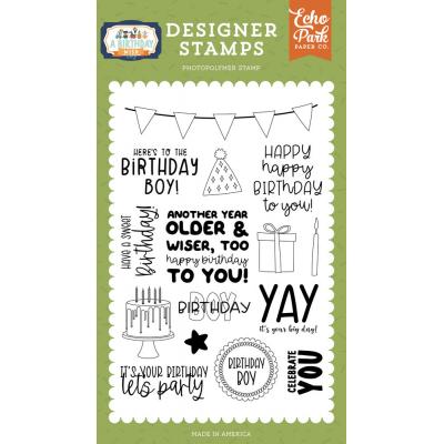 Echo Park A Birthday Wish Boy Clear Stamps - A Birthday Wish Boy