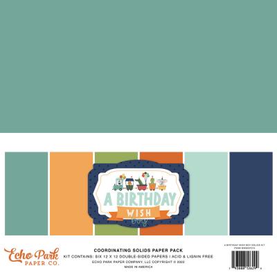 Echo Park A Birthday Wish Boy Cardstock - Solids Kit