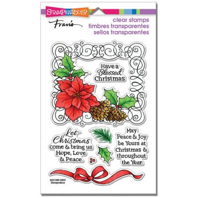 Stampendous Clear Stamps - Poinsettia Frame