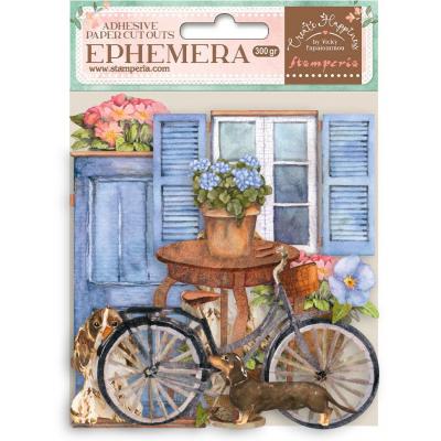 Stamperia Welcome Home Die Cuts - Ephemera Bicycle And Flowers