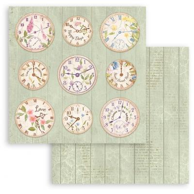 Stamperia Welcome Home Designpapier - Clocks