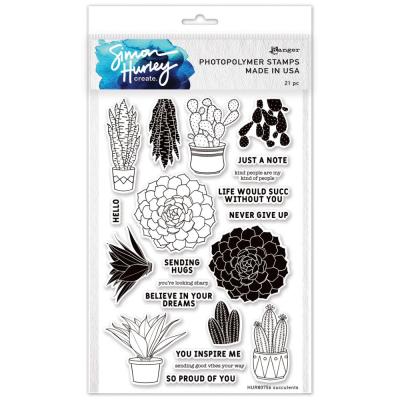 Ranger Simon Hurley Clear Stamps - Succulents