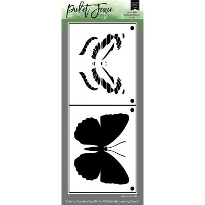 Picket Fence Studios Layered Stencil - Flit Butterfly