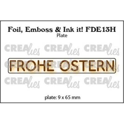 Crealies deutsch Foil Emboss & Ink it! Hotfoil Stamp - Frohe Ostern (horizontal)