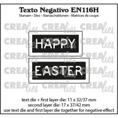 Crealies Texto Stanzschablonen - Happy Easter (horizontal)
