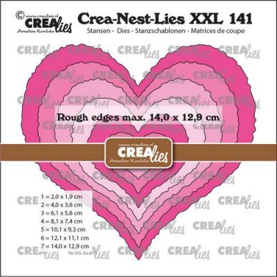 Crealies Crea-nest-dies XXL Stanzschablonen - Herz mit unebene Kanten