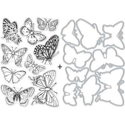 Hero Arts Clear Stamps And Dies - Beautiful Butterflies