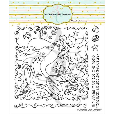 Colorado Craft Company By Anita Jeram Clear Stamps - Mermaid & Whale