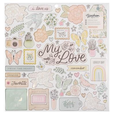 Crate Paper Gingham Garden Sticker - Icons & Phrase
