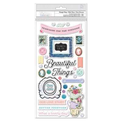 Bo Bunny Brighton Sticker - Thickers Stickers - Beautiful Things Phrase