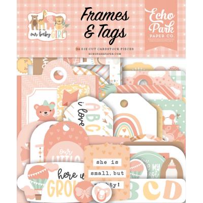 Echo Park Our Baby Girl Die Cuts - Frames & Tags