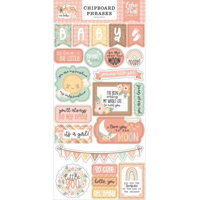 Echo Park Our Baby Girl Sticker - Chipboard Phrases