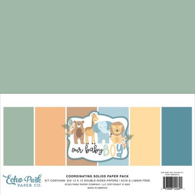 Echo Park Our Baby Boy Cardstock - Solid Kit