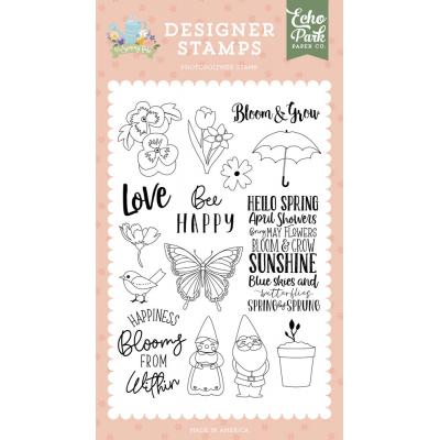 Echo Park It's Spring Time Clear Stamps - Happiness Blooms