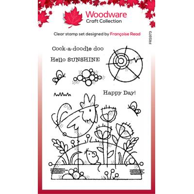 Creative Expressions Woodware Craft Collection Clear Stamps - Rooster Meadow