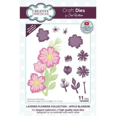 Creative Expressions Sue Wilson Craft Dies - Layered Flowers Collection Apple Blossom