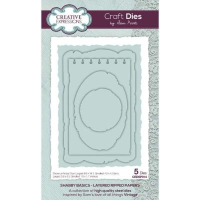 Creative Expressions Sam Poole Shabby Basics Craft Die - Layered Ripped Papers