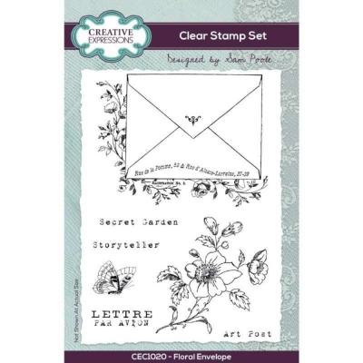 Creative Expressions Helen Colebrook Clear Stamps - Floral Envelope