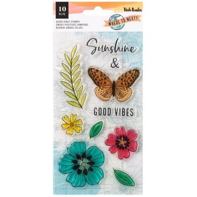 American Crafts Vicki Boutin Where To Next Clear Stamps - Good Vibes
