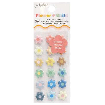 American Crafts Jen Hadfield Flower Child Sticker - Mini Puffy Stickers
