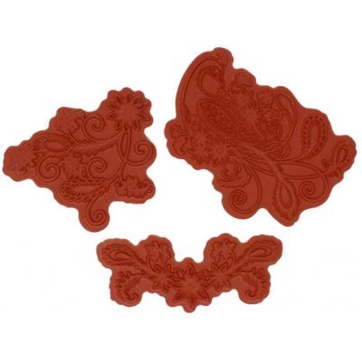 Heartfelt Creations Cling Rubber Stamp Set - Peacock & Posies
