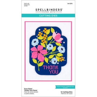 Spellbinders Etched Dies - Four Petal Thank You Floral
