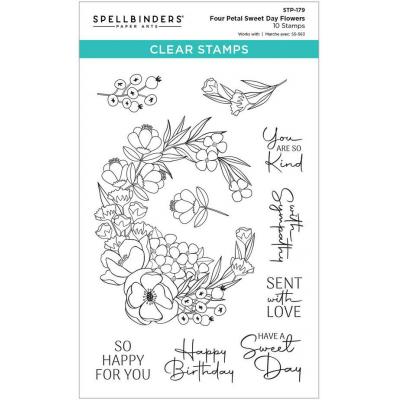 Spellbinders Clear Stamps - Four Petal Sweet Day Flowers