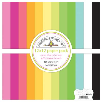 Doodlebug Over The Rainbow Cardstock - Textured Cardstock