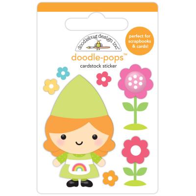 Doodlebug Design Over The Rainbow Sticker - Garden Gnome
