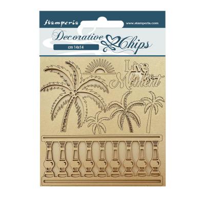 Stamperia Blue Dream Holz - Palms