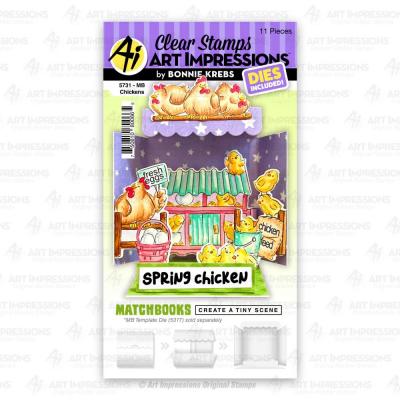 Art Impressions Matchbooks Stamp & Die Set - Chickens