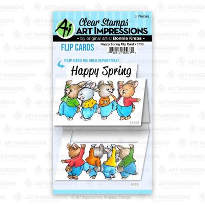 Art Impressions Flip Card Stamps - Happy Spring