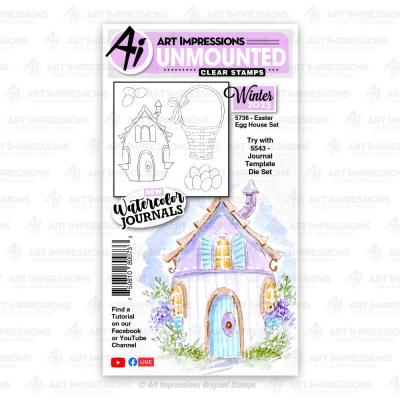 Art Impressions Watercolor Stamps - Easter Egg House