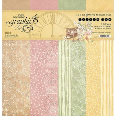 Graphic 45 Little One Designpapiere - Patterns & Solids Paper Pad
