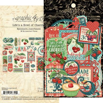 Graphic 45 Life's A Bowl Of Cherries Die Cuts - Ephemera Assortment