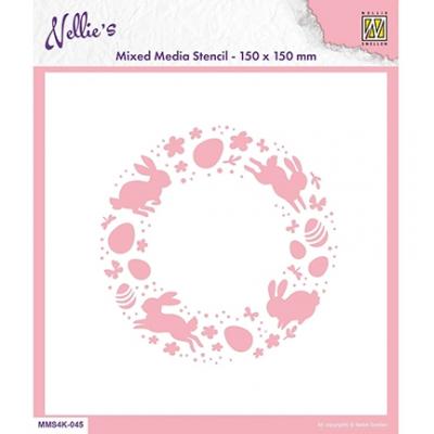 Nellie's Choice Mixed Media Stencils - Easter Wreath