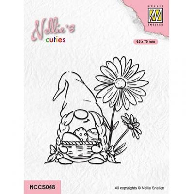 Nellie's Choice Clear Stamp - Gnom With Flowers