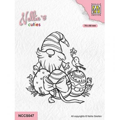 Nellie's Choice Clear Stamp - Easter Gnom With Little Birdy