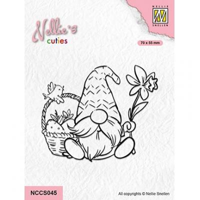Nellie's Choice Clear Stamp - Gnom With Easter Basket