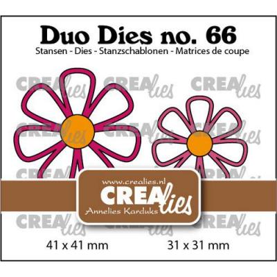 Crealies Duo Dies CLDD66 Stanzschablonen - Offene Blumen