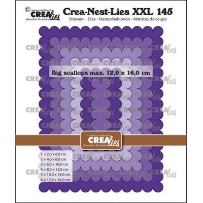 Crealies Crea-Nest-Lies XXL CLNestXXL142  Stanzschablonen - Große gewellte Rechtecke