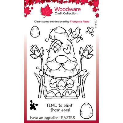 Creative Expressions Woodware Craft Collection Clear Stamps - Egg Painting Gnome