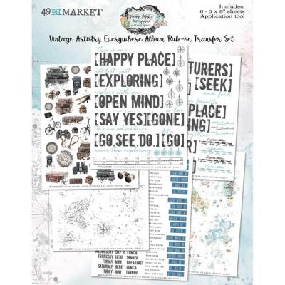 49 And Market Vintage Artistry Everywhere Sticker- Album Kit Rub-Ons