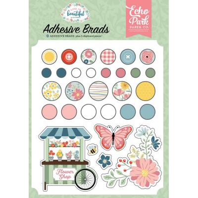 EchoPark Life Is Beautiful Embellishments - Adhesive Brads