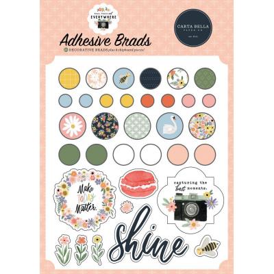 Carta Bella Here There And Everywhere Embellishments - Adhesive Brads