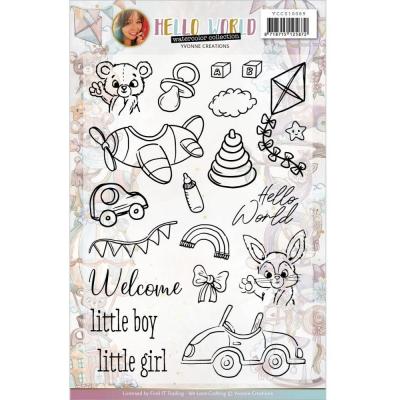 Find It Trading Yvonne Creations Hello World Clear Stamps - Hello World