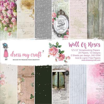 Dress My Craft Wall Of Roses Designpapiere - Paper Pad