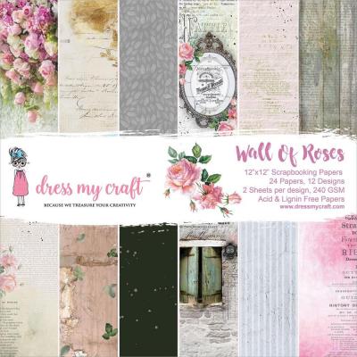 Dress My Craft Wall Of Roses Designpapiere - Paper Pad