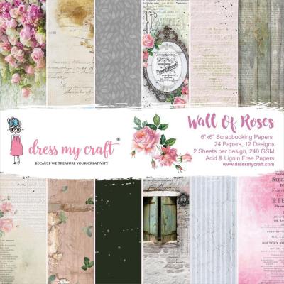 Dress My Craft Wall Of Roses Designpapiere - Paper Pad