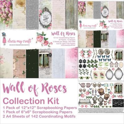 Dress My Craft Wall Of Roses Designpapiere - Collection Kit